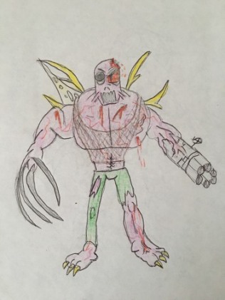 Earliest sketch of a Super Human (1998).